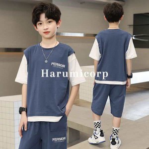 子供ジャージ 男の子 ジャージ キッズ 子供服 セットアップ 夏 tシャツ 綿 半袖 ハーフパンツ 半ズボン 韓国子供服 ジュニア ベビー服 ス