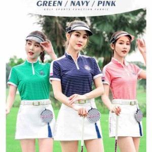 ゴルフ レディース ポロシャツ スカート セットアップ 半袖 スポーツウェア ゴルフウェア シャツ テニス バドミントン