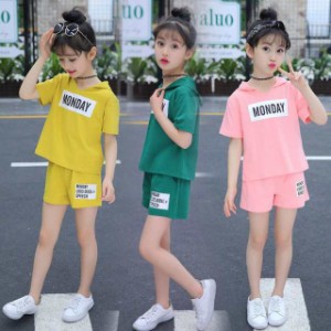 女の子ジャージ セットアップ キッズ半袖 Tシャツ ショットパンツ 2点セット 薄手 スウェット 可愛い 子ども スポーツウェア 夏新作