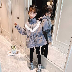 トレンチコート キッズ 子供服 女の子 アウター 春秋 コート ジャケット 韓国子供服 ジュニア トップス おしゃれ 可愛い カジュアル 小学