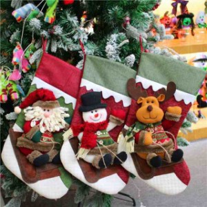 クリスマス ストッキング 靴下 サンタ 雪だるま トナカイ クリスマスツリー飾り ギフトバッグ プレゼント 小物 パーティーグッズ デコレ