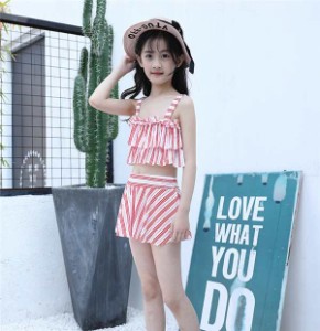 子供 水着 女の子 キッズ セパレート ワンピース 2点セット キャミソール ノースリーブ スカート 子供服 スクール水着