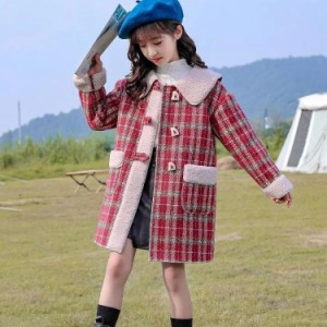 ダッフルコート キッズコート ロング丈 秋冬　ラシャコート　女の子 子供服　ジュニア　アウター　ジャケット　キッズ　中綿コート 防寒