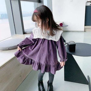 子供服 ワンピース 韓国子供服 女の子 キッズ 春 長袖ワンピース フリル 子供ドレス dress 子ども服 ベビー服 お姫様 おしゃれ 可愛い カ