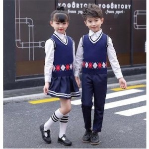 ベスト ニットトップス 子供用 キッズ 男の子 女の子 Vネック ノースリーブ プルオーバー 制服風 学生服 卒園式 卒業式 結婚式 シンプル2