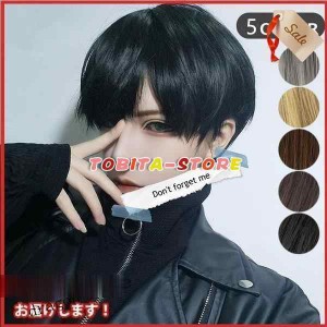 ウィッグ ショート メンズ レディース フルウィッグ コスプレ かつら 男装 黒 ふわふわ mens&amp;amp;amp;#039;wig 短い髪 変装 日常用 