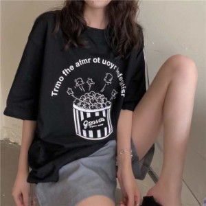 トップス バウンドポップコーン オーバーサイズTシャツ Bレディースファッション トップス Tシャツ カットソー