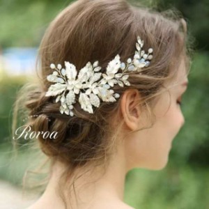 小枝アクセサリー ヘッドドレス ヘアアクセサリー ウェディング ブライダル 結婚式 カチューシャ 髪飾りジュエリー リーフ ナチュラル