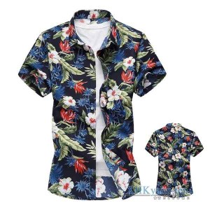 アロハシャツ メンズ 半袖シャツ 花柄 夏服 トップス カジュアルシャツ ハワイ 開襟シャツ メンズファッション