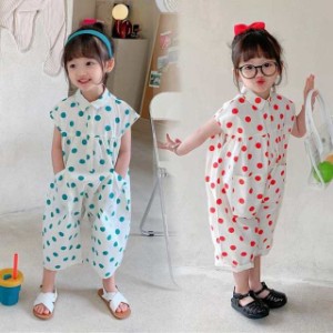 韓国子供服 子とも服 サロペット キッズサロペット 夏 可愛い きれいめ 女の子 半袖  キッズカジュアル オシャレ 通学 七五三