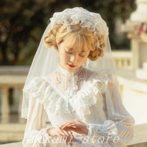 ロリータカチューシャレース髪飾りレディースヘッドドレス可愛いロリィタLOLITAお姫様結婚式花嫁