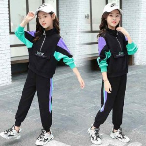 ジャージ キッズ 女の子 上下 長袖 春秋 子供服 セットアップ パーカー tシャツ ロングパンツ 長ズボン 韓国子ども服 ジュニア スポーツ