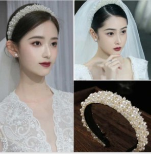 カチューシャパールカチューシャ 結婚式 ウエディング花嫁 パール ヘアアクセサリー発表会 エレガントパーティー