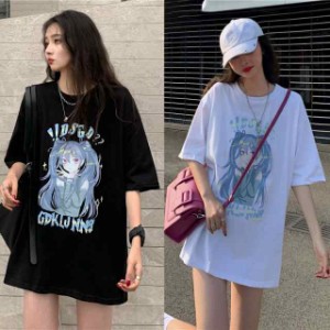 病みかわいいツインテールアニメ少女tシャツ  闇かわいい 地雷系 量産型