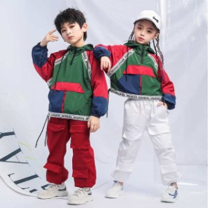 キッズ ダンス衣装 ヒップホップ セットアップお買い得 ダンストップス パンツ チア ジャズダンス 体操服 ジャケット アウター パーカー