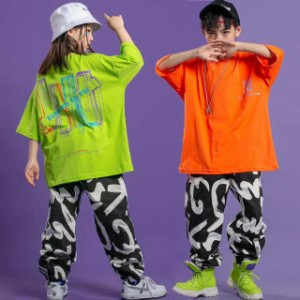 ジャズダンス キッズ ダンス衣装 ヒップホップ セットアップ 子供 ダンスパンツ ダンストップス HIPHOP 演出服 長袖 ステージ衣装 練習着