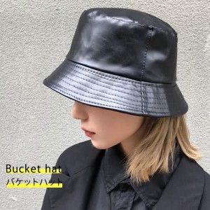 帽子 バケット ハット 合皮 レザー pu レザーバケット ハット バケットハット メンズ 22N80712