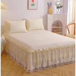 ベッドスカート 単品 寝具 可愛い シングル シーツカバー ベッドカバー ベッドスカート レース 姫系 柔らかい 無地 北欧風 ベッドスプレ