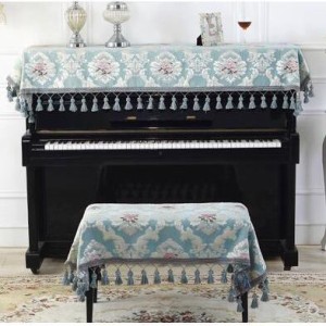 ピアノカバー アップライト トップカバー ピアノ シンプル エレガント 欧式 洋風 ピアノカバー 椅子カバー レース ハーフ 刺繍 エレガン