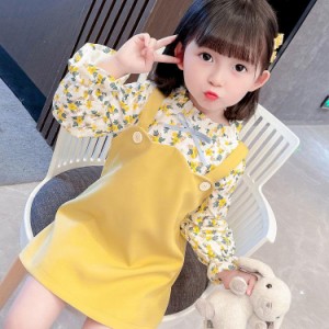 子供服 ワンピース キッズ 女の子 花柄 長袖 春服 子供 子ども服 ベビー服 おしゃれ 可愛い カジュアル 無地 ナチュラル