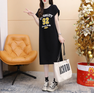 Tシャツワンピース ロングティー レディース トップス プルオーバー 半袖 夏服 部屋着 柔らか ストレート 大きいサイズ展開あり M-4XL ロ