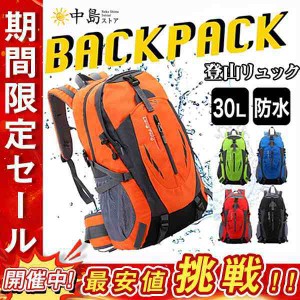 登山リュック リュック 30L パック ザック キャンプ 登山バック バックパック 大容量 旅行 アウトドア 男女兼用 防災 遠足