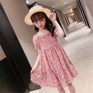 ワンピース キッズ 子供服 女の子 夏 キッズワンピース シフォンワンピース 半袖 ドット柄 子供ドレス ジュニア 子ども お姫様 おしゃれ