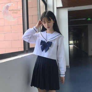 JK制服 セーラー服 上下セット リボン付き コスプレ衣装 半袖/長袖 コスチューム 学生服 ほワイシャツ ギャル服 入学式 文化祭 ミニスカ