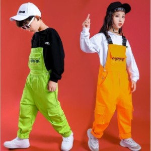 サロペット キッズ ジャズダンス ヒップホップダンス 衣装子供 ダンス衣装 男の子 女の子 ｔシャツ オーバーオール カーゴパンツ 袴パン