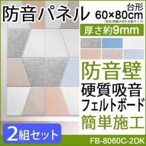 防音パネル 吸音パネル フェルメノン (Do) FB-8060C-2DK 約60×80cm 台形 左右2枚セット 2組入 防音壁 硬質吸音フェルトボード デザイン 