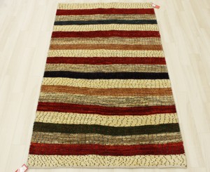 ペルシャギャベ 手織り ラグ カーペット PG2268 (Y) 約104×190cm ウール エスニック アジアン じゅうたん 絨毯 かわいい おしゃれ ギャ