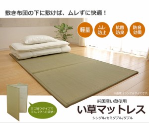 純国産い草使用 い草マットレス (I) 約100×210cm シングルサイズ 吸湿 ムレ防止 置き畳 引っ越し 新生活