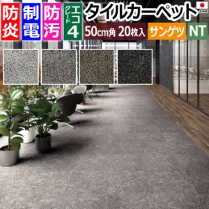 防炎 タイルカーペット 日本製 防汚 約50×50cm 20枚入り テクスチャードマテリアル F NTH-7160 F-eco (R) TEXTURED MATERIAL 制電 正規