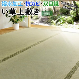 ラグ い草 上敷き 撥水 ござ 畳 敷物 夏用 本間 八畳 8畳 8帖 約382×382cm 備前 (H) カーペット マット 抗カビ 双目織 はっ水 絨毯 いぐ