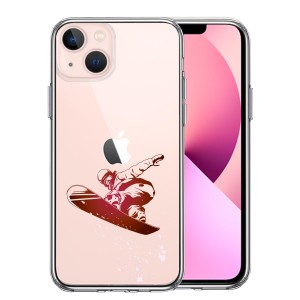 iPhone13mini ケース クリア  スノーボード 女子 スマホケース 側面ソフト 背面ハード ハイブリッド