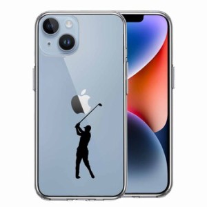 iPhone14Plus ケース クリア  ゴルフ スマホケース 側面ソフト 背面ハード ハイブリッド