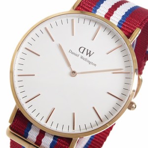ダニエルウェリントン 腕時計 CLASSIC EXETER 40 ローズゴールド 腕時計 0112DW ホワイト レッド ホワイト ラッピング可 送料無料 即日発