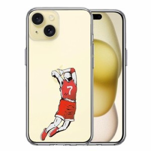 iPhone15Plus ケース クリア バスケットボール ダンク４ スマホケース 側面ソフト 背面ハード ハイブリッド 