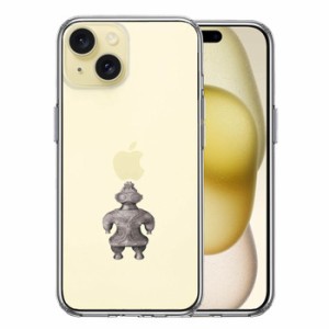 iPhone15 ケース クリア 縄文 遮光器土偶 スマホケース 側面ソフト 背面ハード ハイブリッド 