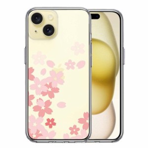 iPhone15 ケース クリア 桜 スマホケース 側面ソフト 背面ハード ハイブリッド 