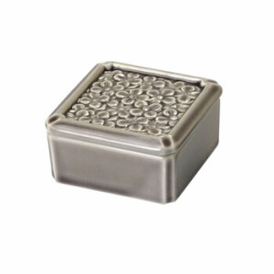 和食器 陶器 花紋小箱 バーガンディ トルコブルー 日本製 送料無料