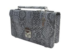 上折り ショルダーバック ポシェット サコッシュ / 本革 パイソン革