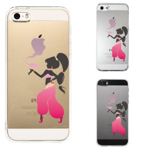 iPhone5 iPhone5s ケース クリア アラジンと魔法のランプ ピンク スマホケース ハード スマホケース ハード