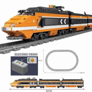 ブロック 電車 動く おもちゃ MOC テクニック 　互換 トレイン レール 駆動 機関車