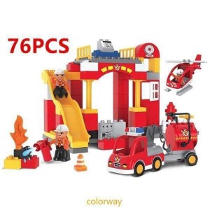ブロック おもちゃ 消防署 消防車 消防士 LEGO Duplo デュプロ 互換 知育玩具 クリスマスプレゼント