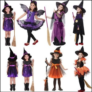 5タイプ 子供用 巫女 悪魔 魔女 ハロウィン 衣装 女の子 キッズ デビル かぼちゃ コスチューム コスプレ パーティー仮装 衣装 可愛い 演