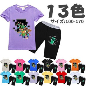 コスチューム 上下セット マインクラフト 13色 Tシャツ 半袖 半ズボン 子供服 コットン 大人 キッズ 夏 ゲーム キャラクター コスプレ仮