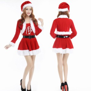 クリスマス 衣装 サンタコスプレ レディース サンタクロース コスチューム 大人衣装 コスプレ 女性 可愛い 4点セット