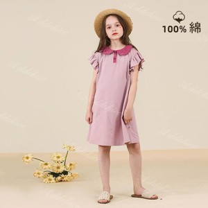 子供 ワンピース 女の子 キッズ 子供服 夏服 綿100％ コットン カジュアル  膝丈 ナチュラル  子ども 可愛い ジュニア ガールズ おしゃれ