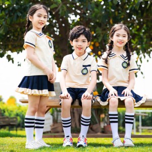 子供スーツ フォーマル  学生 女の子 男の子 制服  上下セット 半袖  シャツ スカート パンツ 小学生 キッズ  幼稚園 学校  春 秋 夏  入